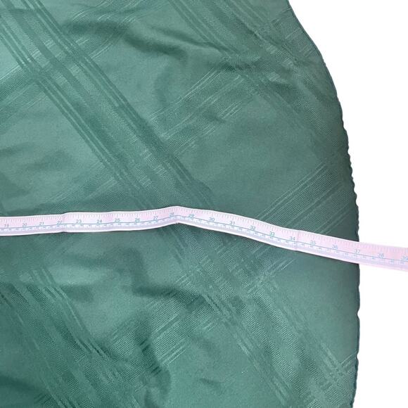 Hunter Green Round Holiday Tablecloth – Fits 6–8 Seat Table (70” Round) - Picture 9 of 16